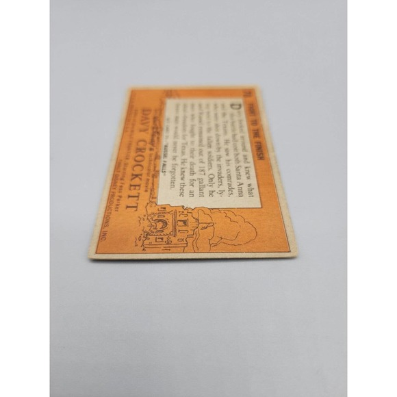 Davy Crockett Fight To The Finish Card 1956 Disney #78 Trading Card - Picture 6 of 6